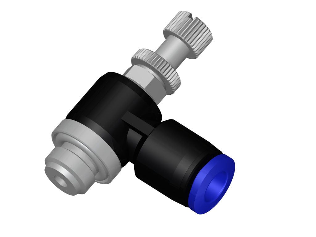 WEVD Elbow screwed joint with exhaust air throttling