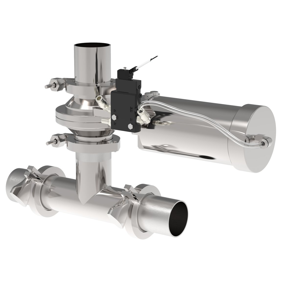 Pipeline emptying unit