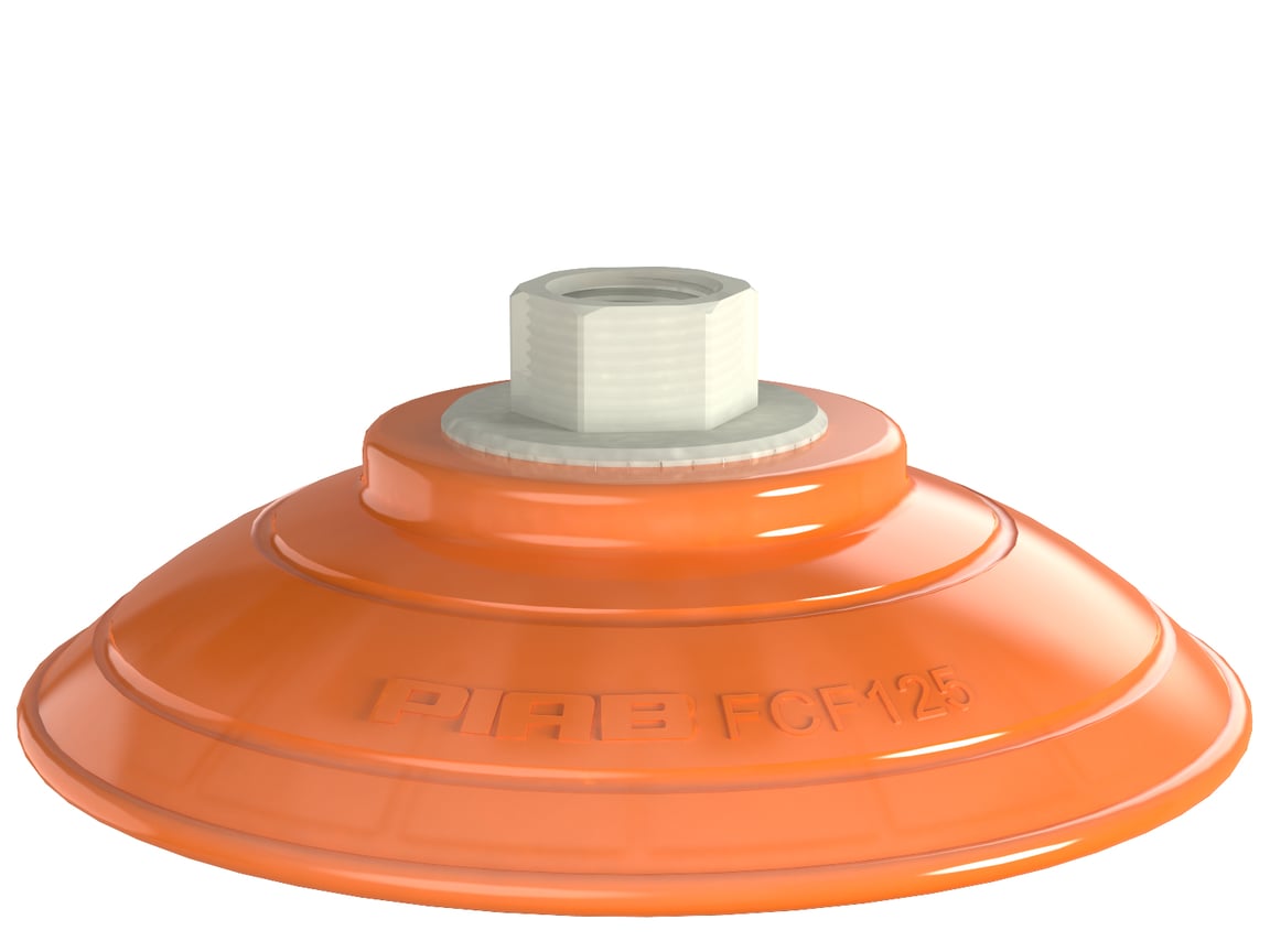 Ventosa FCF125P Poliuretano 55/60, G3/8" hembra, con racór de plástico - 1