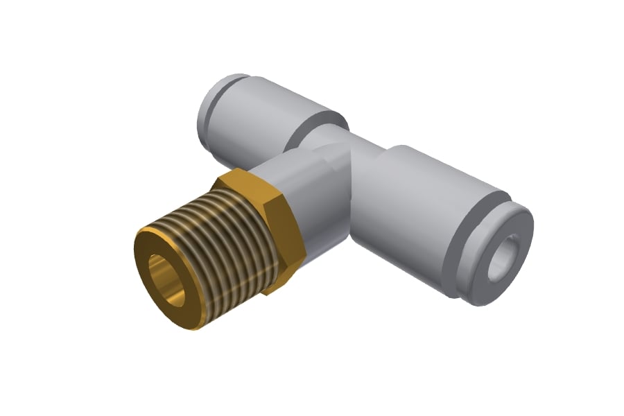 T04-01S-10 Male Branch Tee - 1