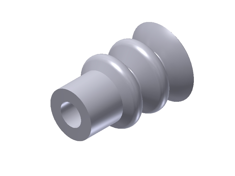VN 3-15-S 2.5 Bellows Vacuum Cup / Suction Cup - 1