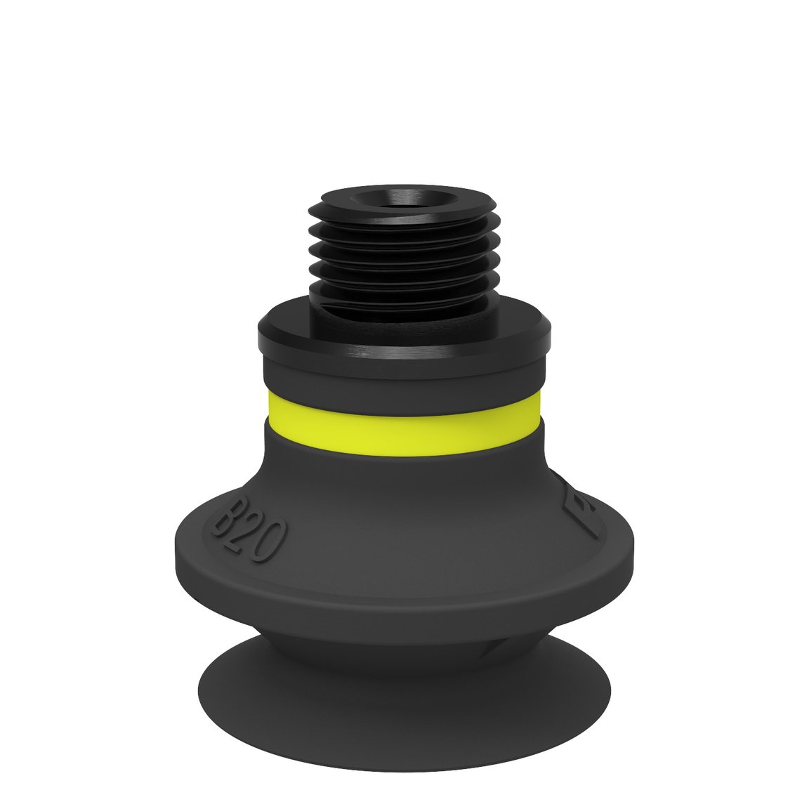 Suction cup B20 Chloroprene, G1/8" male/M5 female, with mesh filter