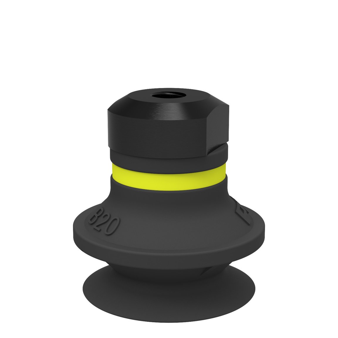 Suction cup B20 Chloroprene, M5 female, with dual flow control valve - 1