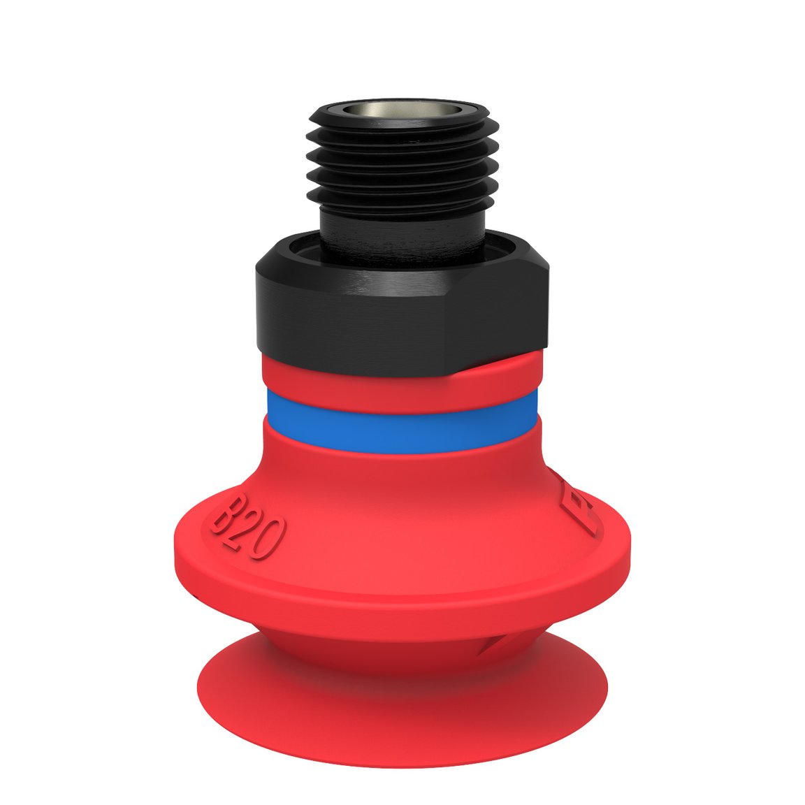 Suction cup B20 Silicone, G1/8" male, with mesh filter 1.5 Bellows - 1