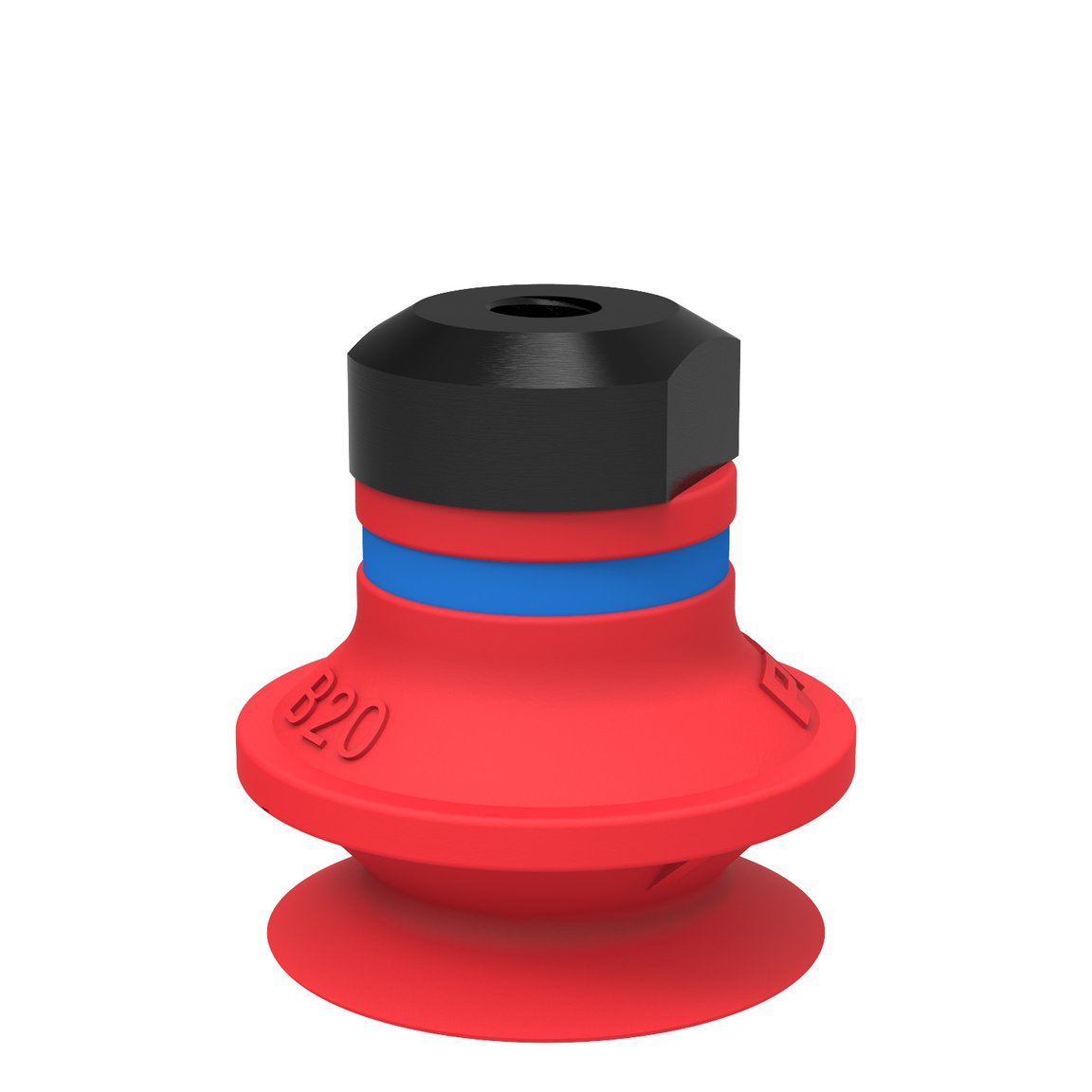 Suction cup B20 Silicone, M5 female, with dual flow control valve - 1