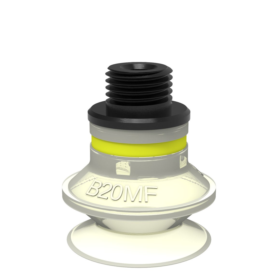 Suction cup B20MF Thermoelastic polyurethane, G1/8" male/M5 female, with mesh filter