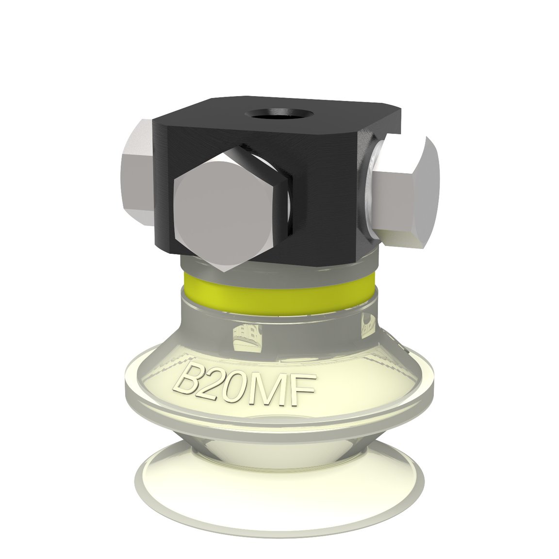 Suction cup B20MF Thermoelastic polyurethane, 5xM5 female, with dual flow control valve