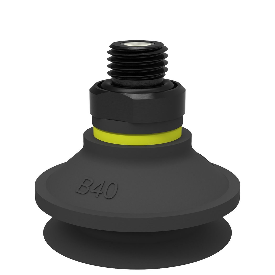 Suction cup B40 Chloroprene, G1/4" male, with mesh filter and dual flow control valve