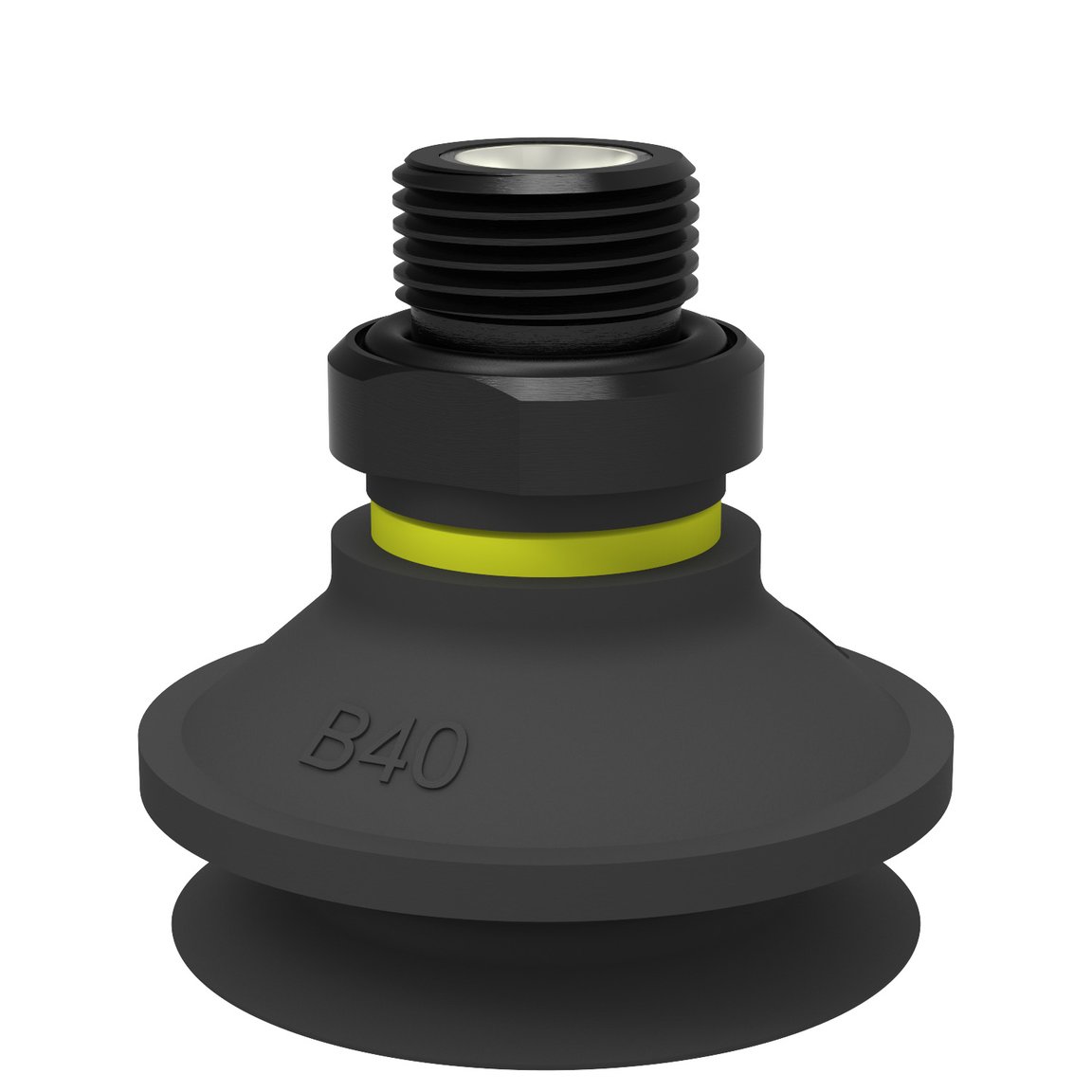 Suction cup B40 Chloroprene, G3/8" male, with mesh filter and dual flow control valve