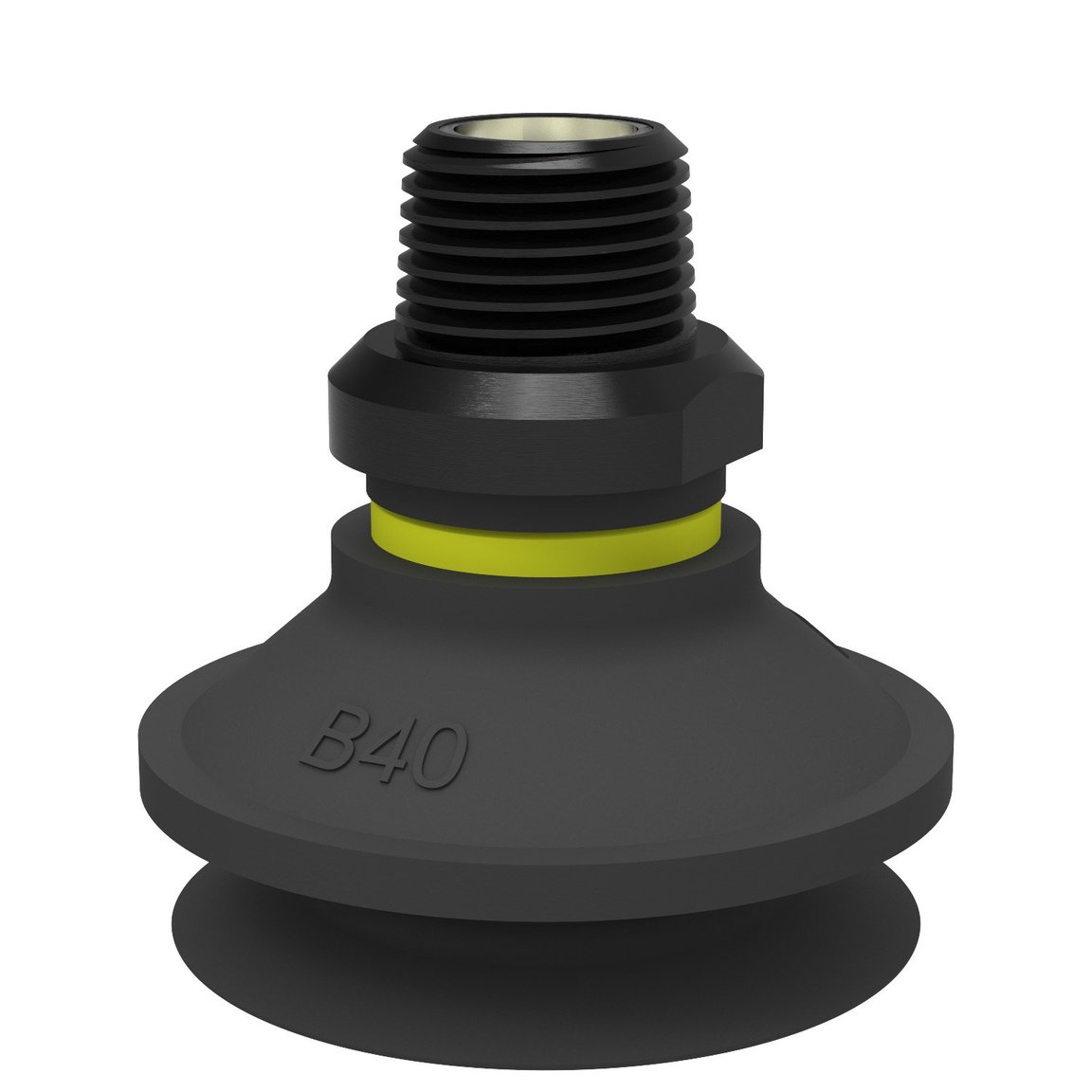 Suction cup B40 Chloroprene, 3/8" NPT male, with dual flow control valve