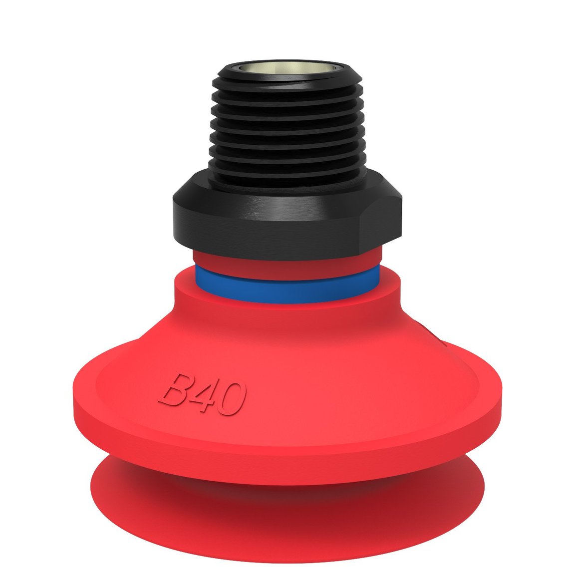 Suction cup B40 Silicone, NPT3/8" male, with mesh filter - 1