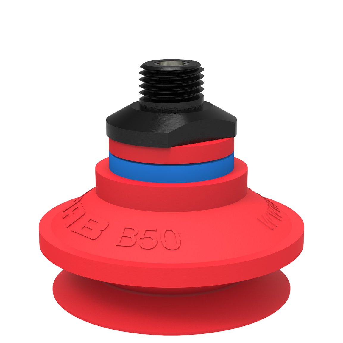 Suction cup B50 Silicone, 1/4" NPT male, with mesh filter