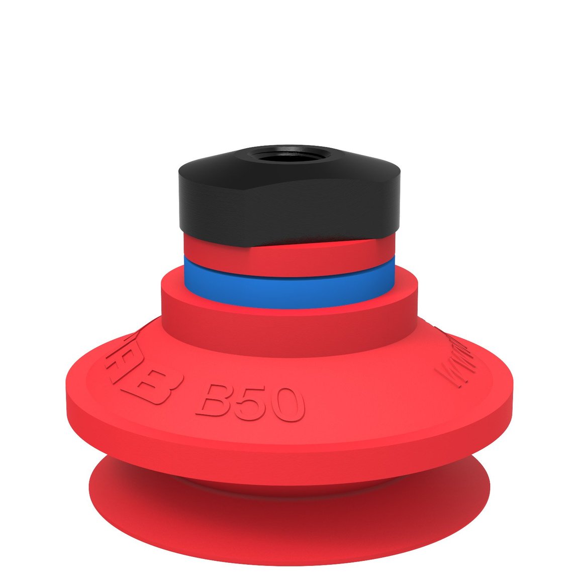 Suction cup B50 Silicone, 1/8" NPSF female, with dual flow control valve