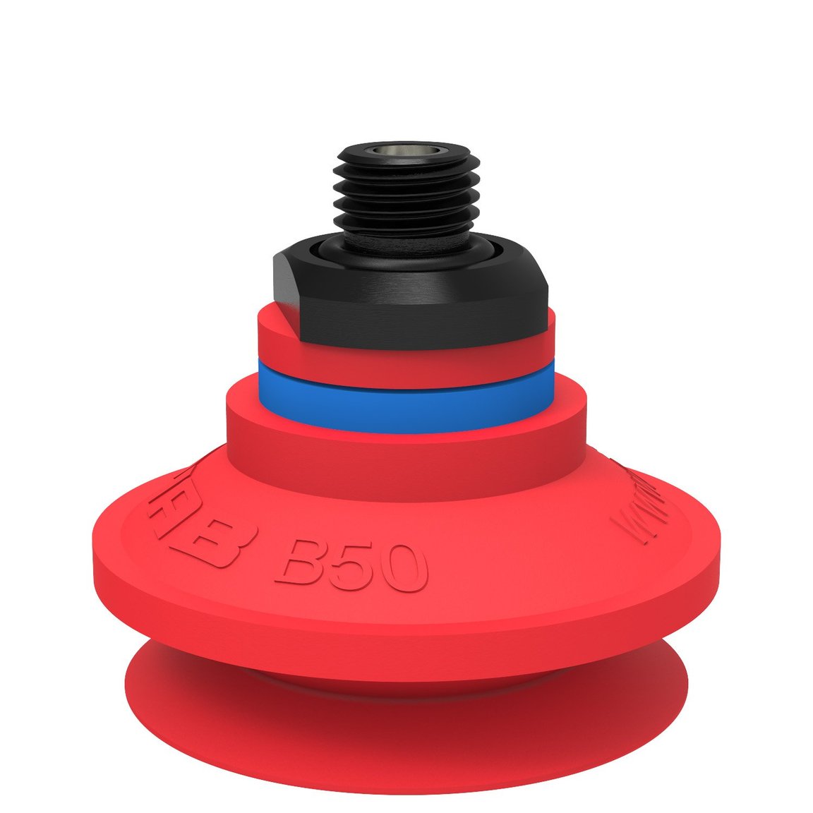 Suction cup B50 Silicone, G1/4" male, with mesh filter and dual flow control valve - 1