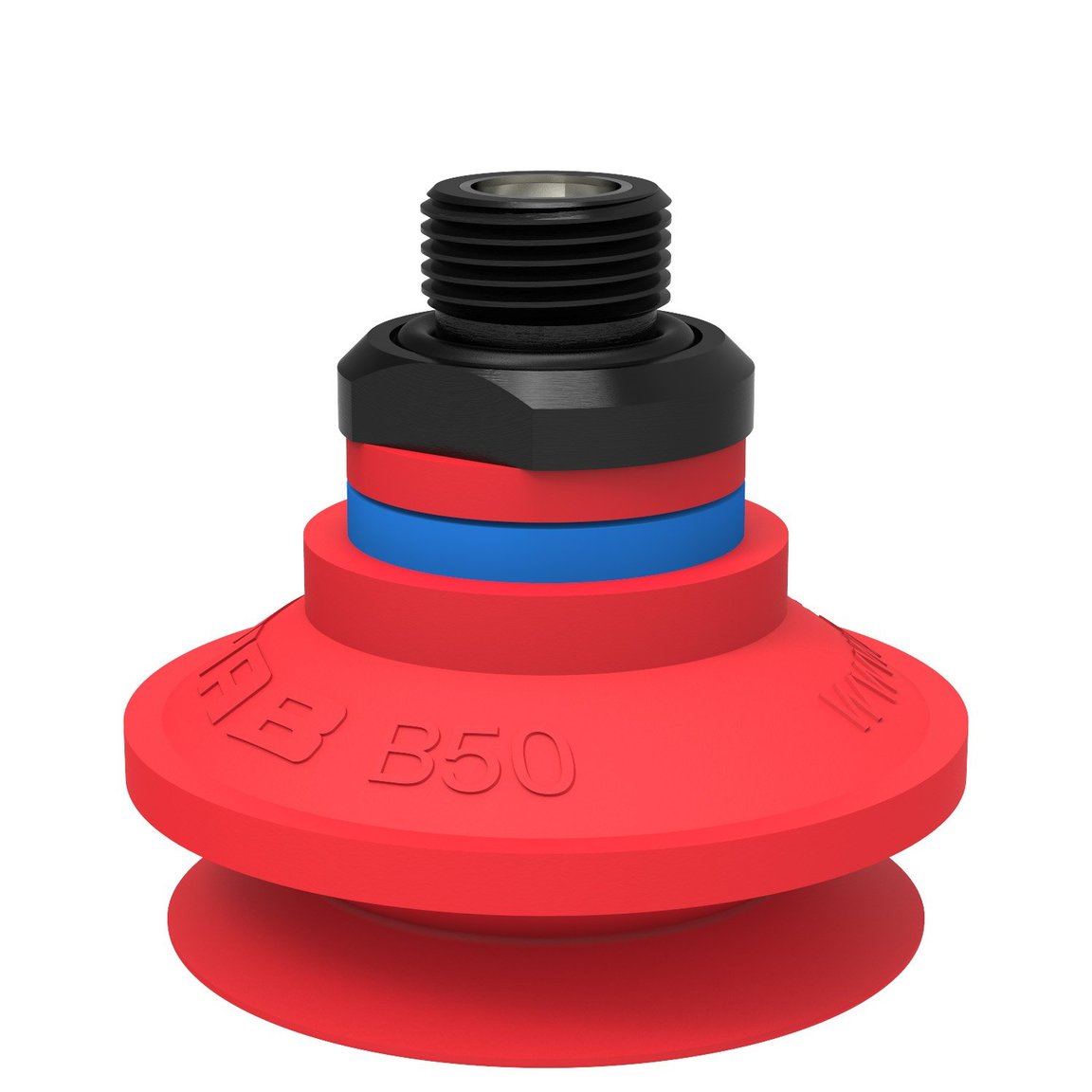 Suction cup B50 Silicone, G3/8" male, with mesh filter and dual flow control valve
