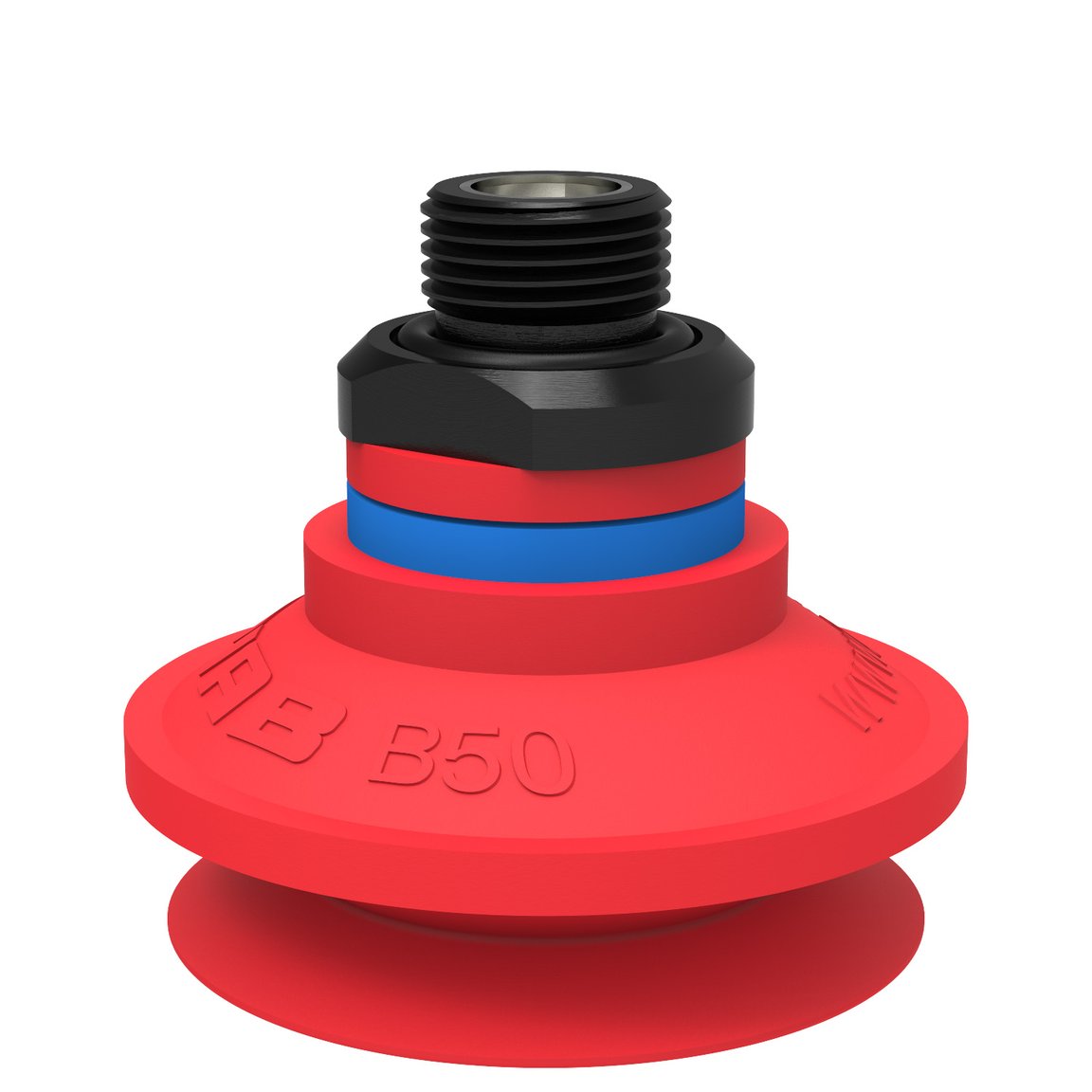 Suction cup B50 Silicone, G3/8" male, with mesh filter and dual flow control valve - 1