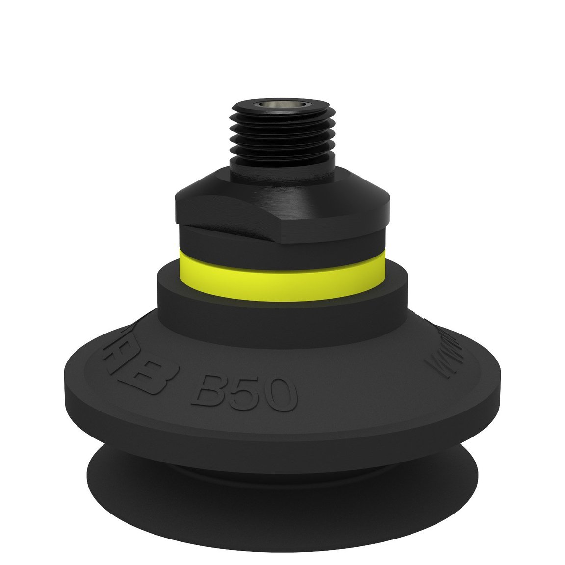 Suction cup B50 Nitrile-PVC, 1/4" NPT male, with dual flow control valve