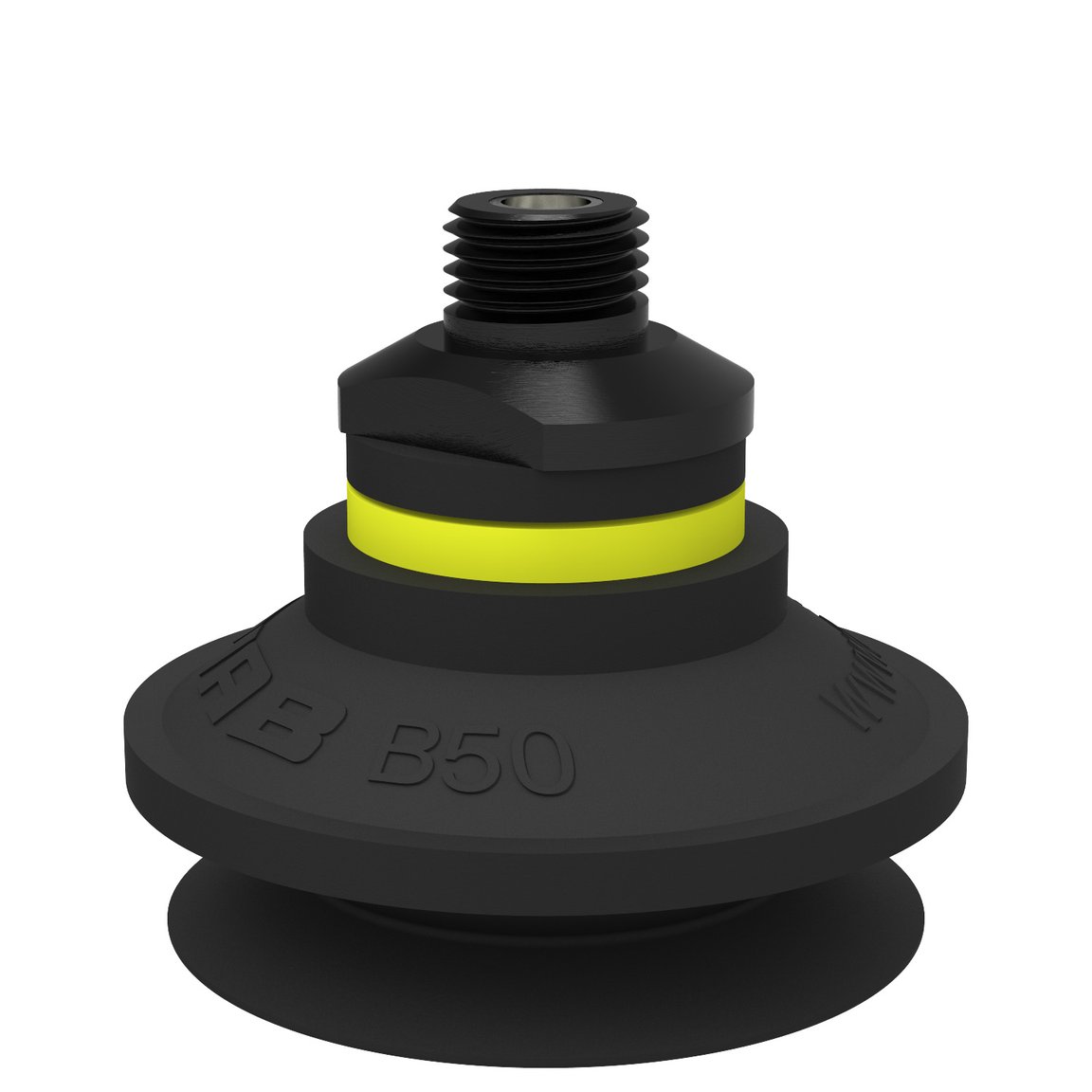 Suction cup B50 Nitrile-PVC, 1/4" NPT male, with dual flow control valve - 1