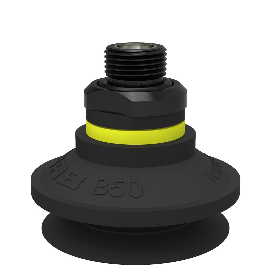 Saugnapf B50 Nitril-PVC, G3/8" Aussengewinde, mit Filtersieb und Drossel-Rückschlagventil - 1