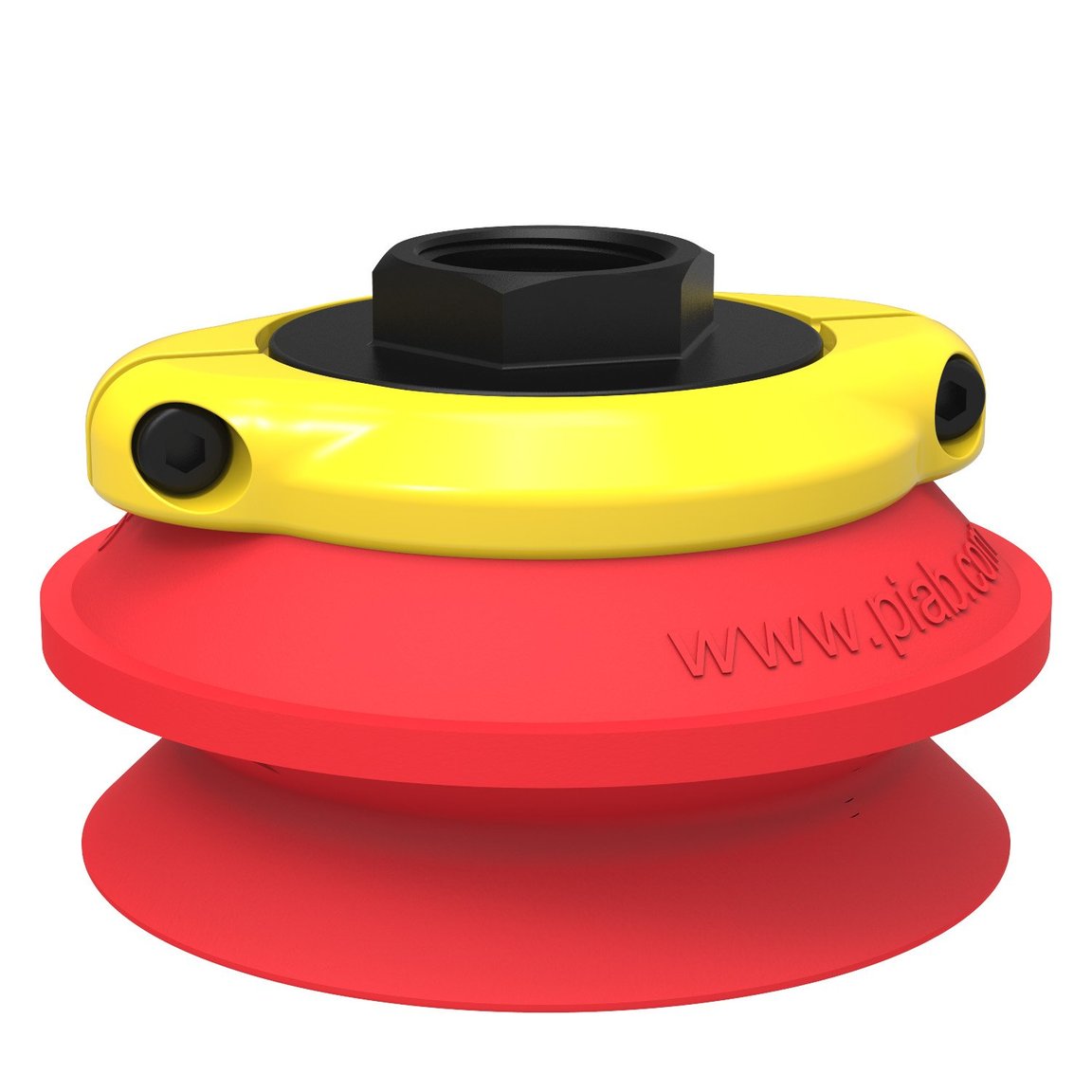 Suction cup B75 Silicone, G1/2" female, clamp ring with mesh filter