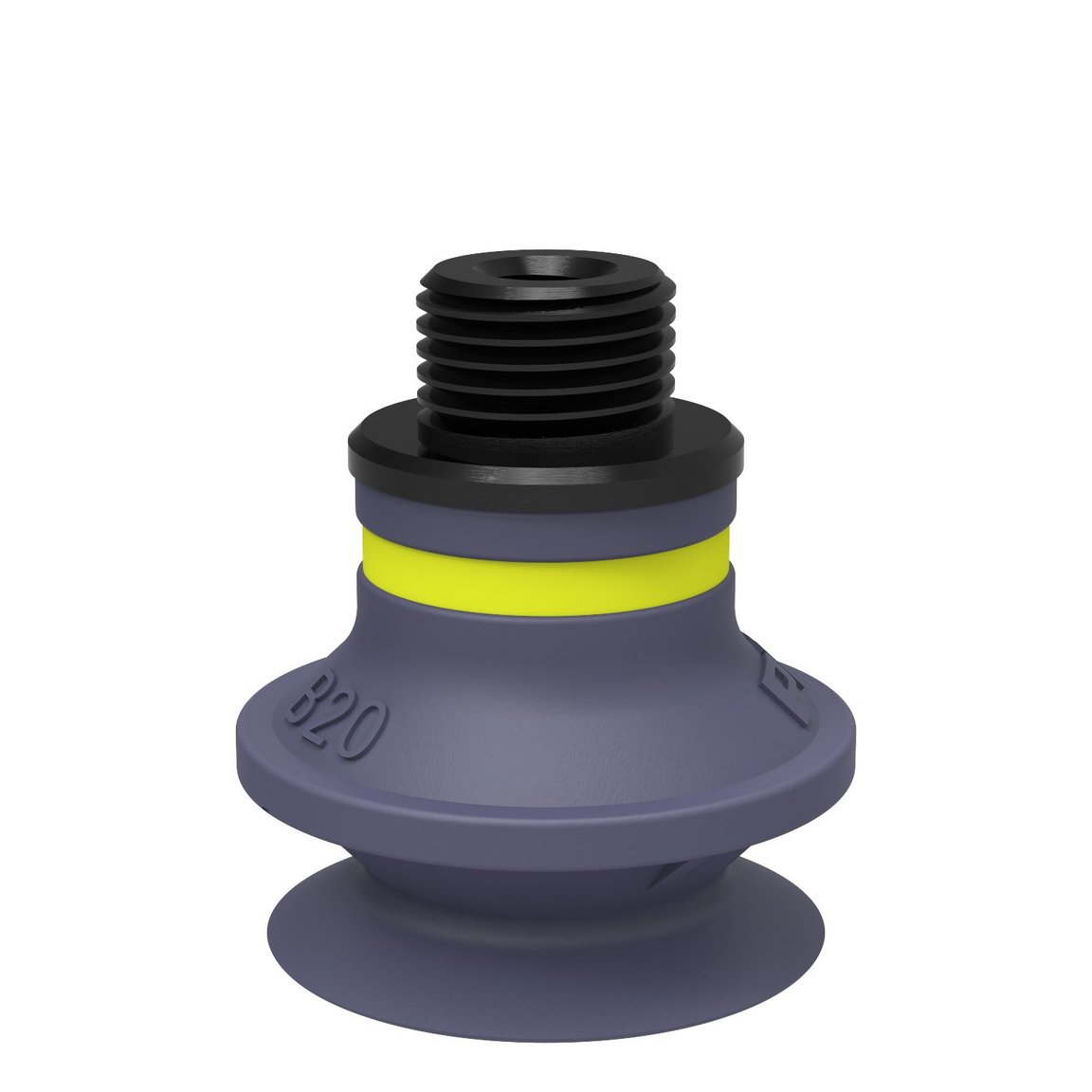 Suction cup B20 HNBR, G1/8" male/M5 female, with dual flow control valve