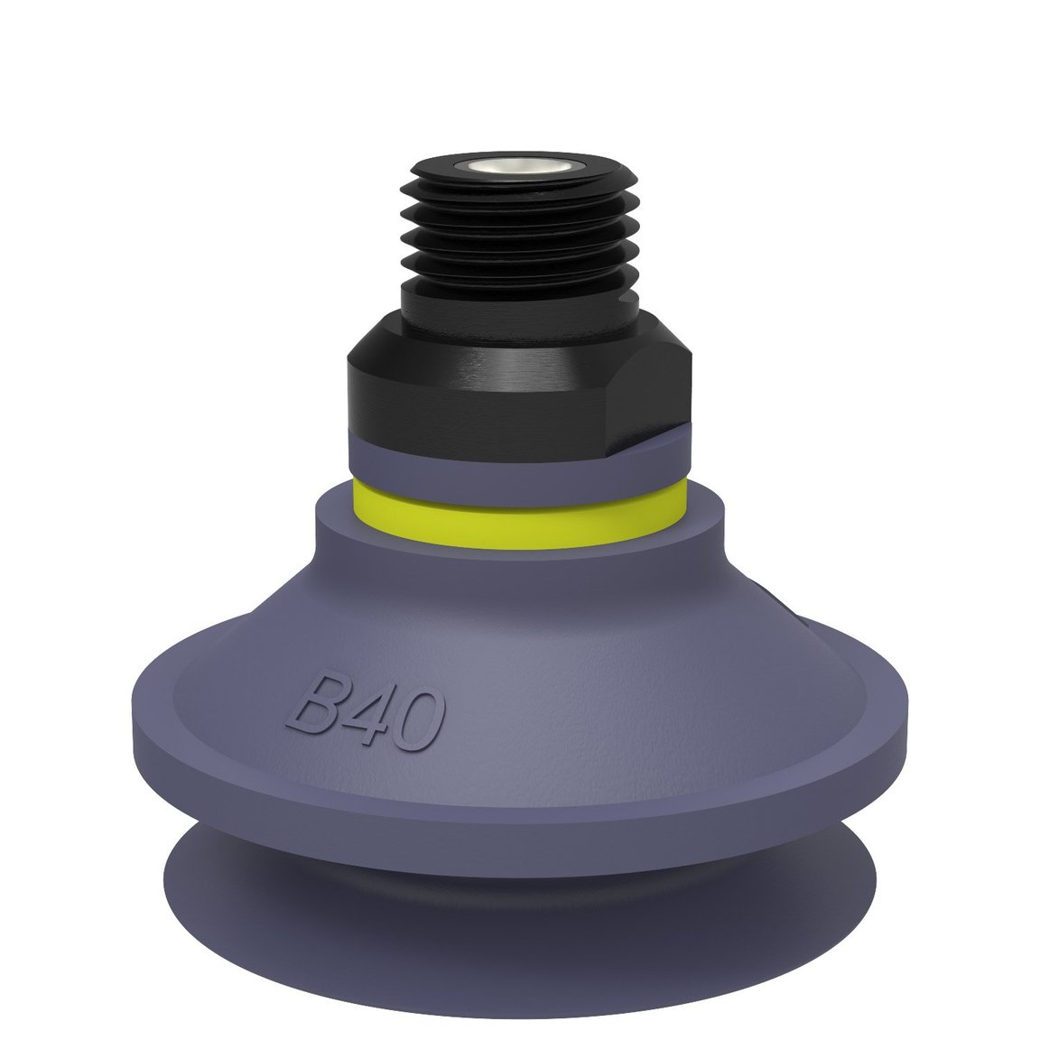 Suction cup B40 HNBR, 1/4" NPT male, with dual flow control valve