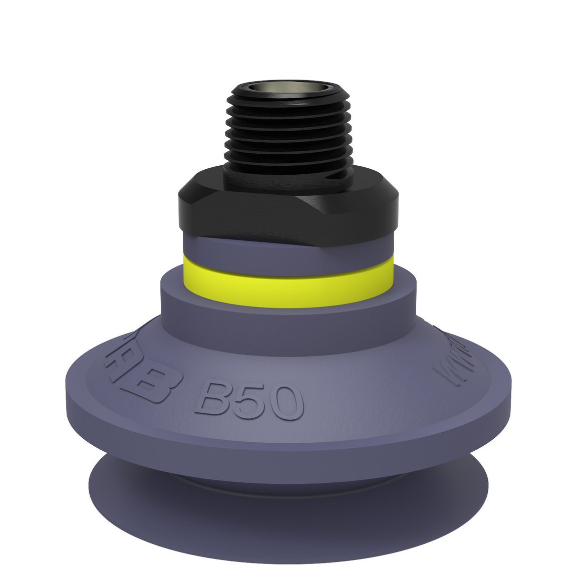 Suction cup B50 HNBR, NPT3/8" male, with dual flow control valve