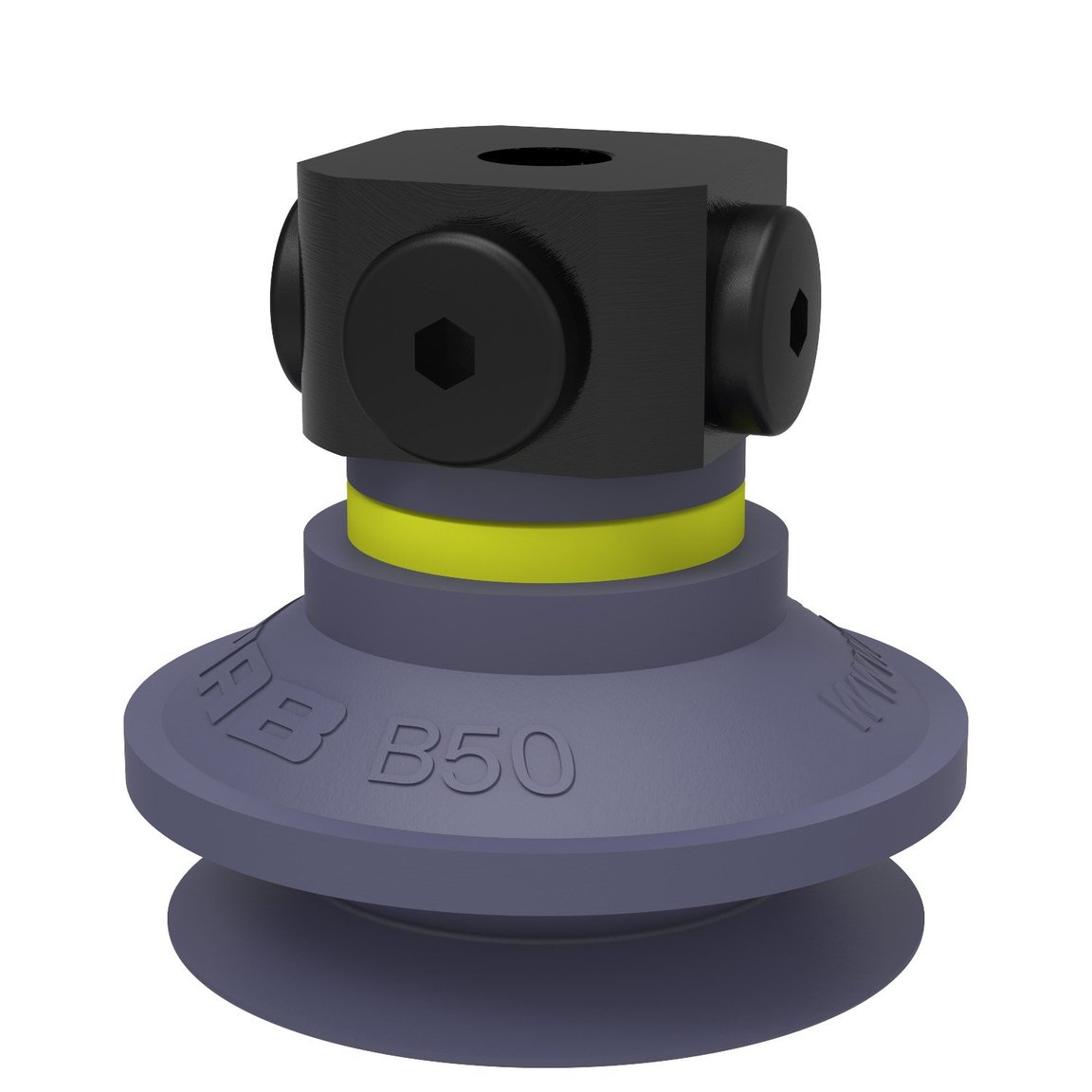 Suction cup B50 HNBR, 5x1/8" NPSF female, with dual flow control valve