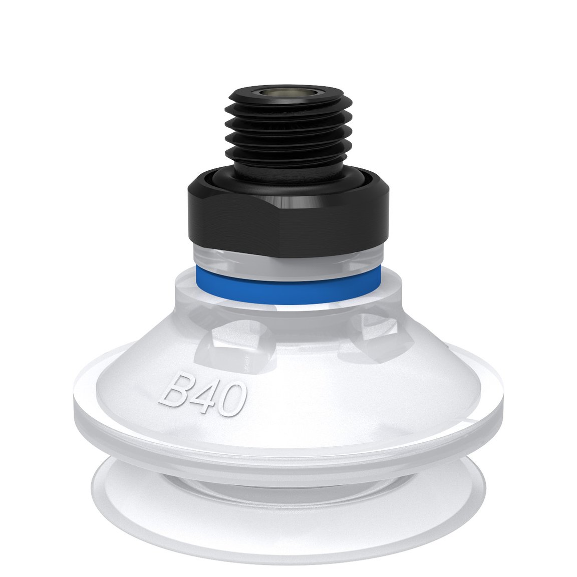 Suction cup B40 Silicone FCM, G1/4" male, with mesh filter - 1