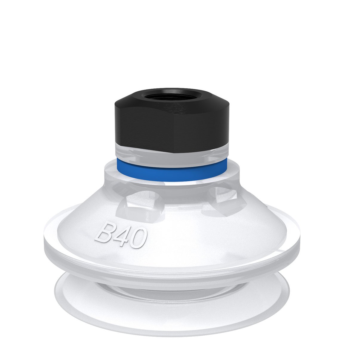 Suction cup B40 Silicone FCM, 1/8" NPSF female, with mesh filter - 1