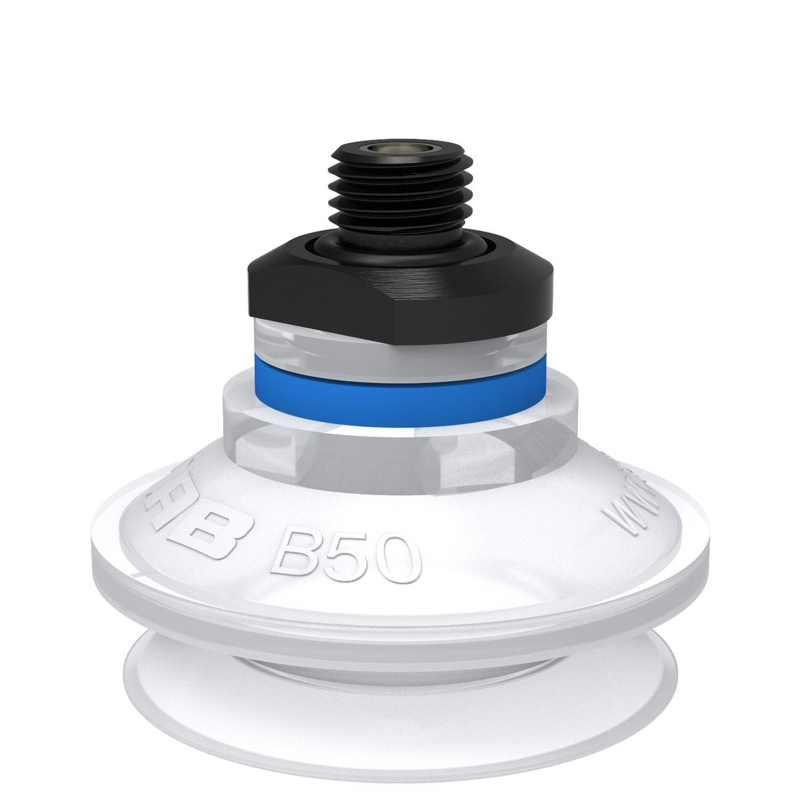 Ventosa B50 Silicone FCM, G1/4" macho, com filtro de tela