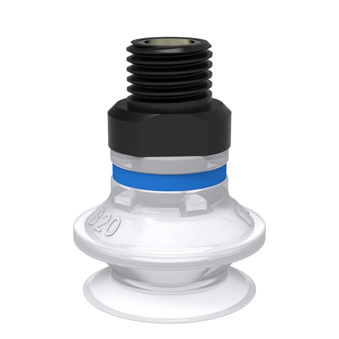 Suction cup B20 Silicone FCM, 1/8" NPT male, with mesh filter - 1