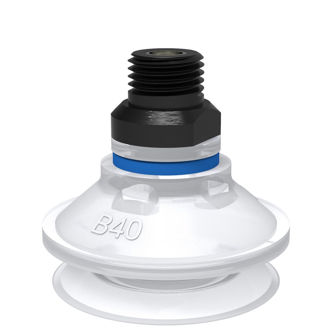 Suction cup B40 Silicone FCM, 1/4" NPT male, with mesh filter - 1