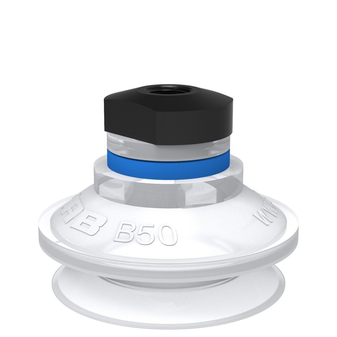 Suction cup B50 Silicone FCM, 1/8" NPSF female, with mesh filter - 1