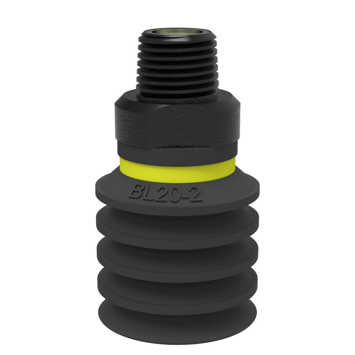 Suction cup BL20-2 Chloroprene, G1/8" male, with mesh filter and dual flow control valve - 1