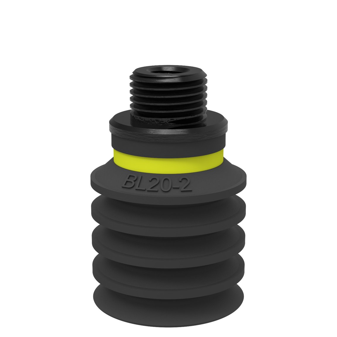 Suction cup BL20-2 Chloroprene, G1/8" male/M5 female, with dual flow control valve - 1