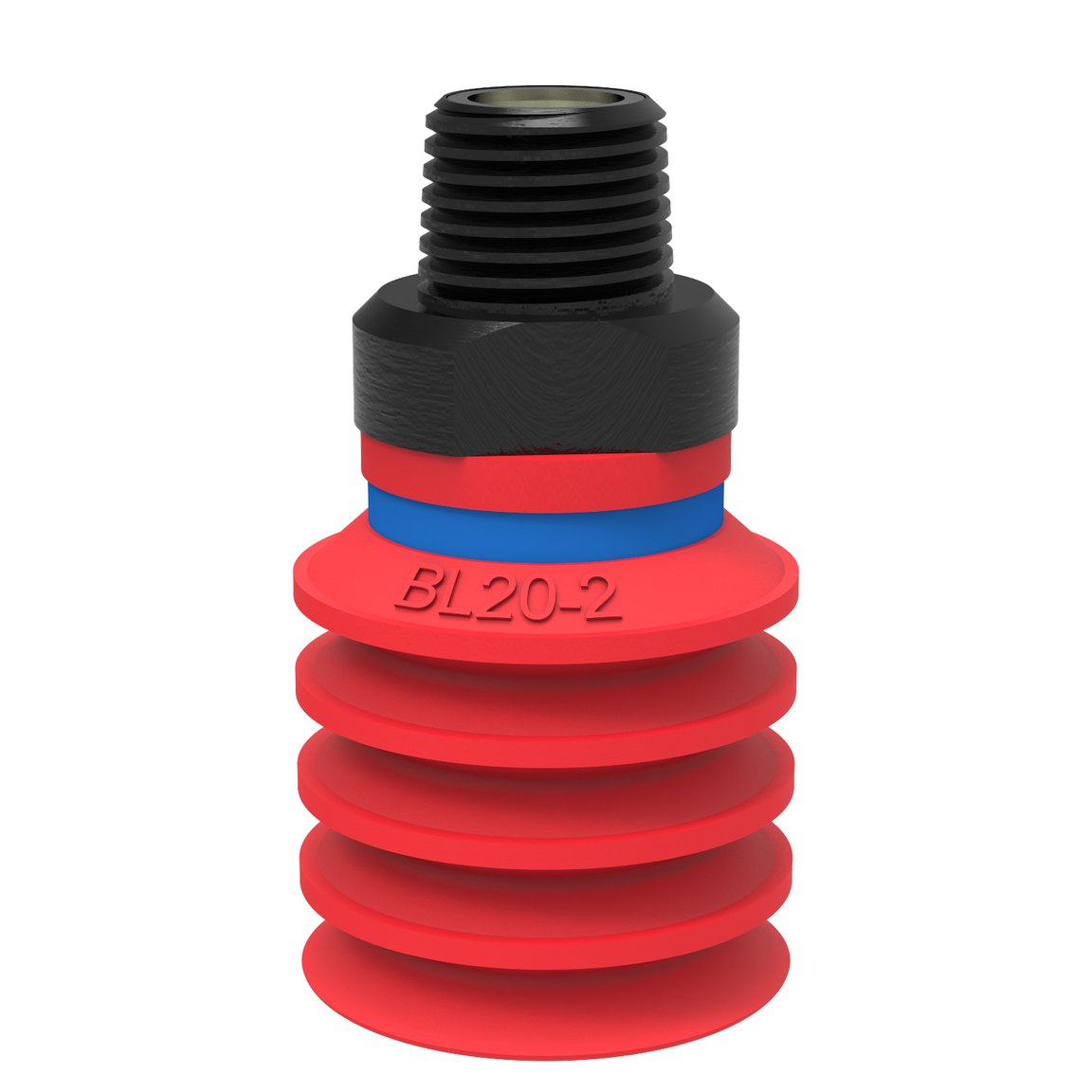 Suction cup BL20-2 Silicone, G1/8" male, with mesh filter and dual flow control valve - 1