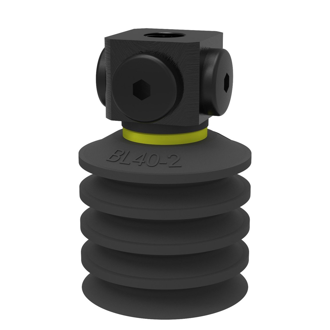 Ventosa BL40-2 Cloropreno, 5x1/8" NPSF hembra, con válvula de control doble caudal - 1