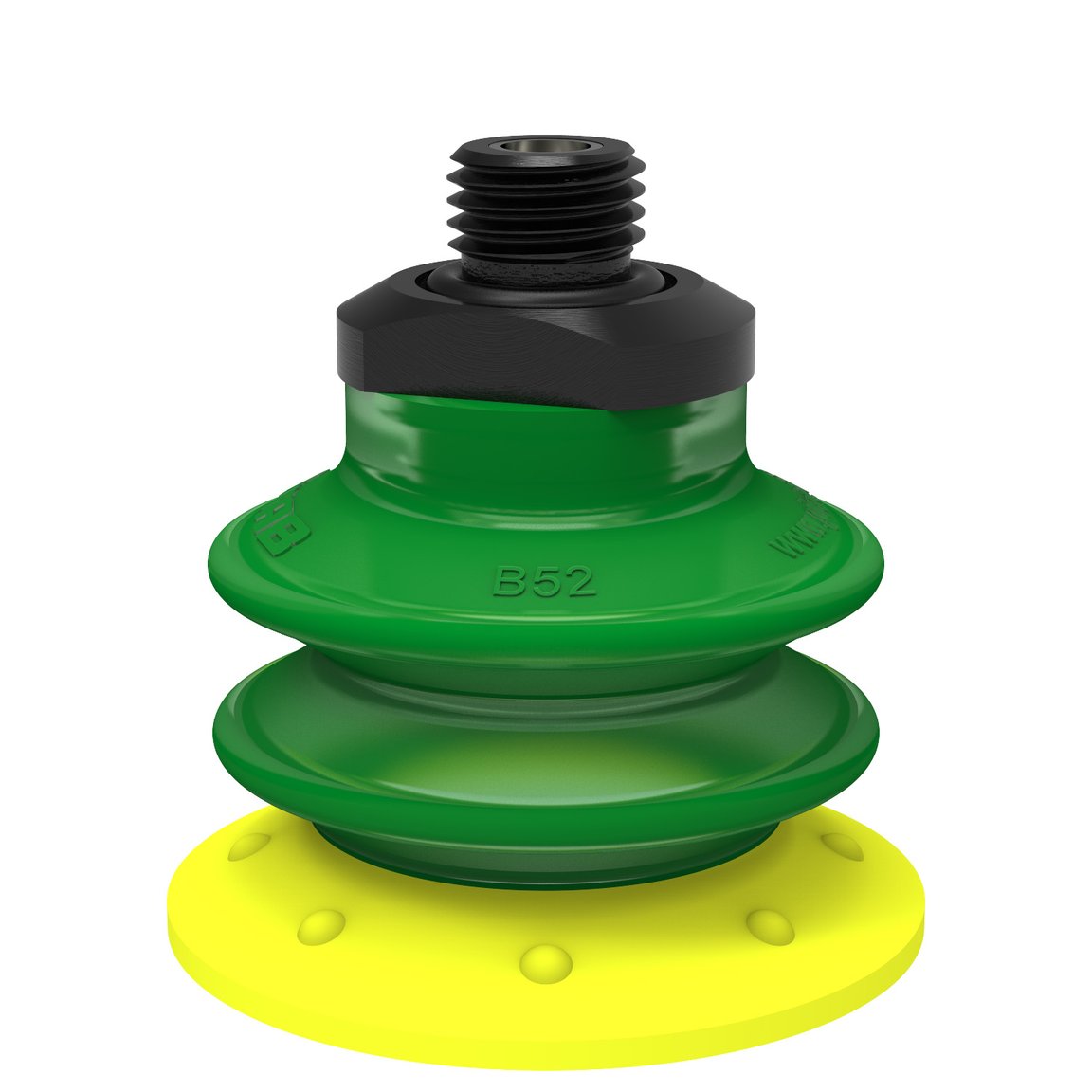 Suction cup BX52P Polyurethane 30/60 with filter, G1/4" male, with dual flow control valve