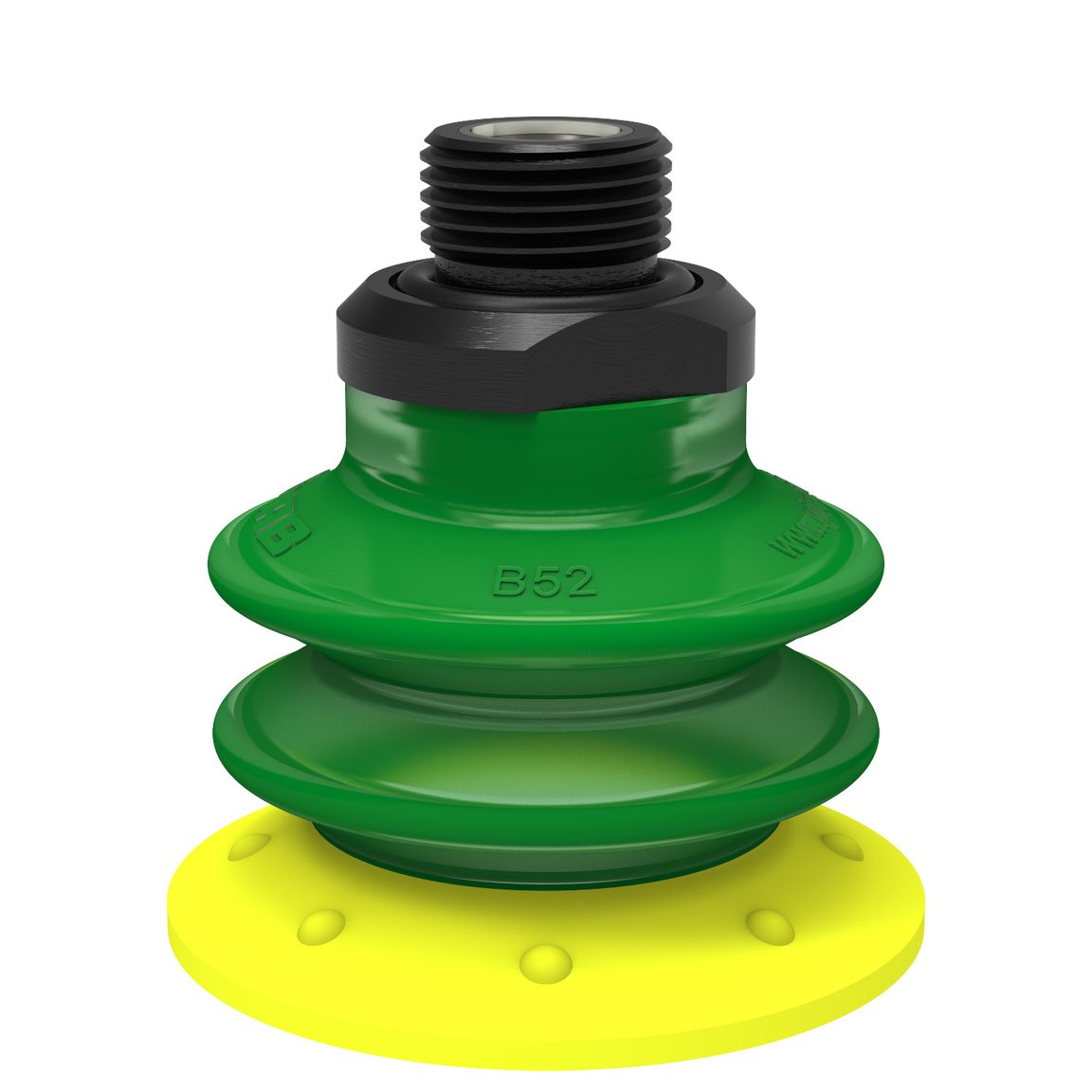 Suction cup BX52P Polyurethane 30/60 with filter, G3/8" male, with dual flow control valve - 1