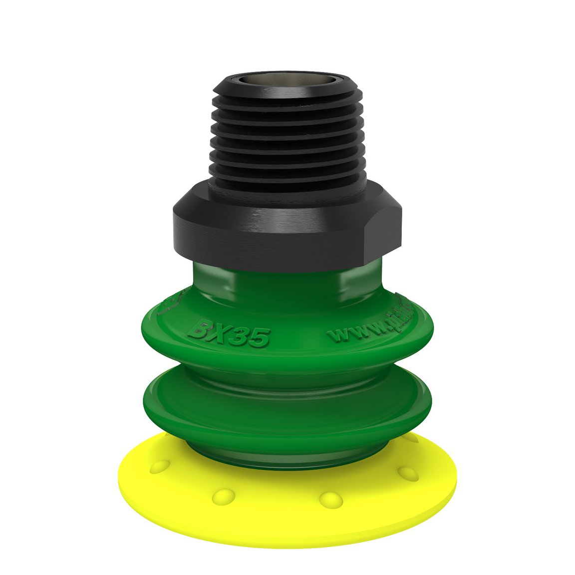 Ventosa BX35P Poliuretano 30/60 con filtro interno, 3/8" NPT maschio, con filtro a rete - 1