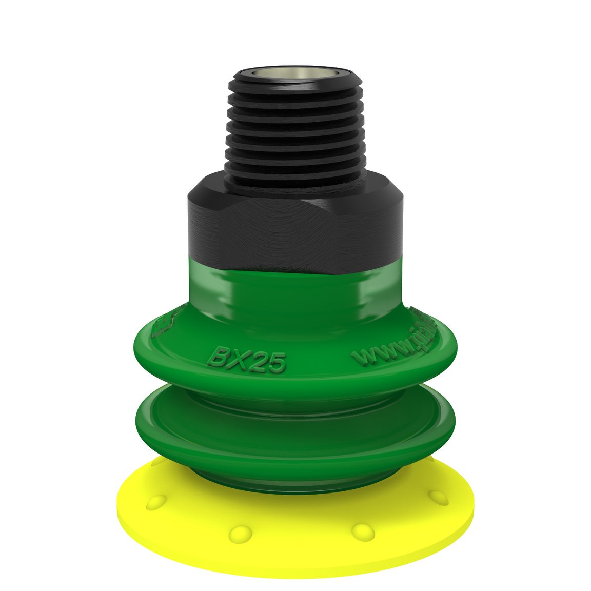 Suction cup BX25P Polyurethane 30/60 with filter, 1/8" NPT male, with dual flow control valve - 1
