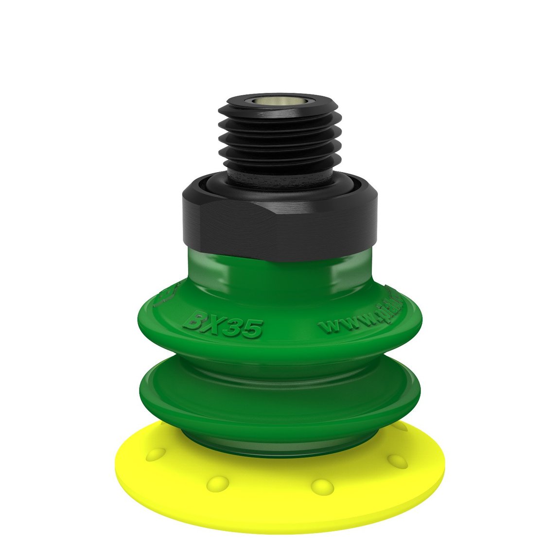 Suction cup BX35P Polyurethane 30/60 with filter, G1/4" male, with dual flow control valve - 1