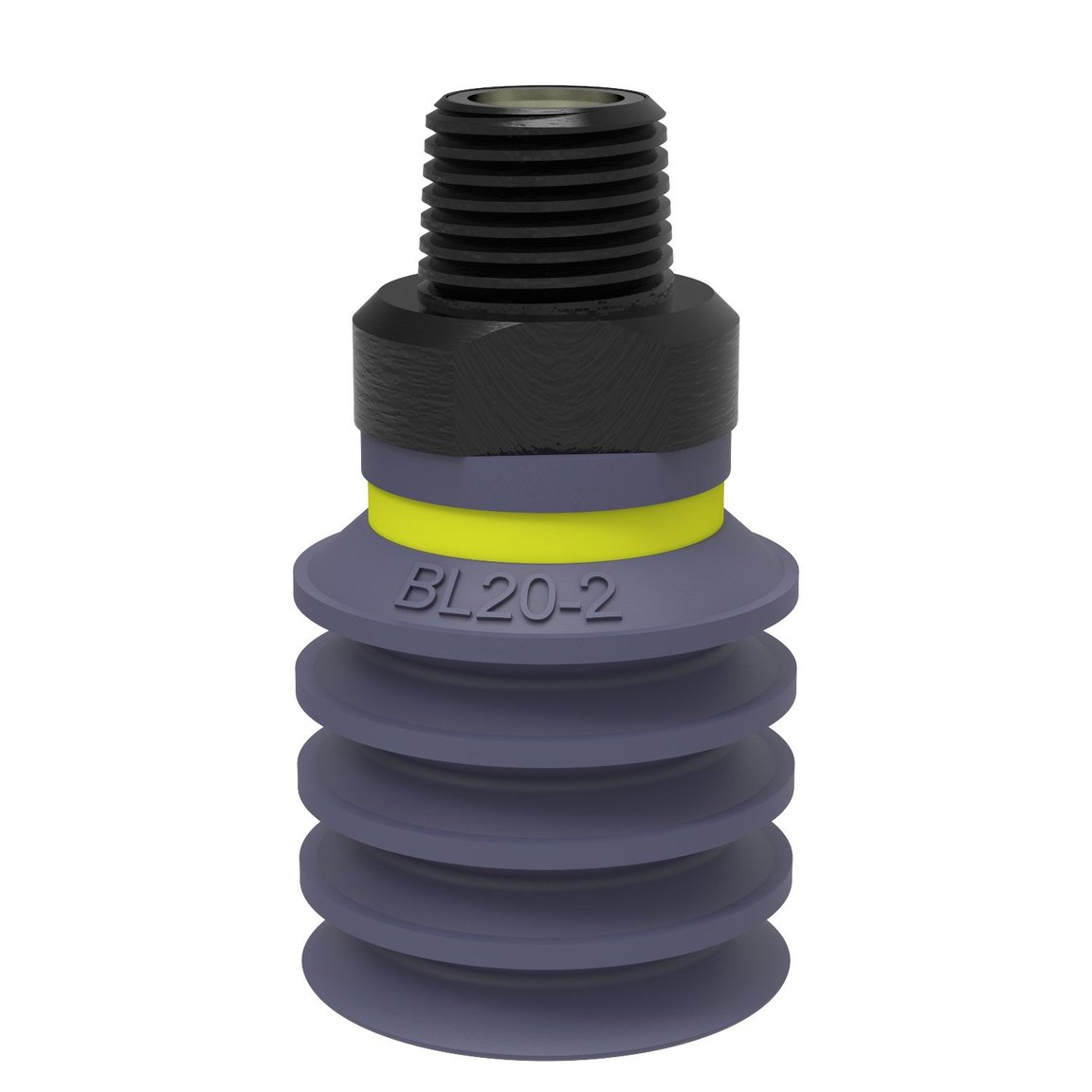 Suction cup BL20-2 HNBR, G1/8" male, with mesh filter and dual flow control valve - 1