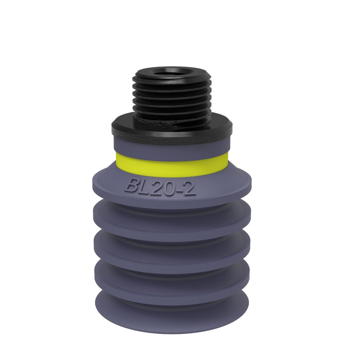 Suction cup BL20-2 HNBR, G1/8" male/M5 female, with dual flow control valve