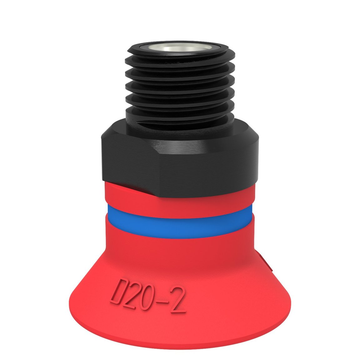Suction cup D20-2 Silicone, NPT 1/8 male, with mesh filter - 1