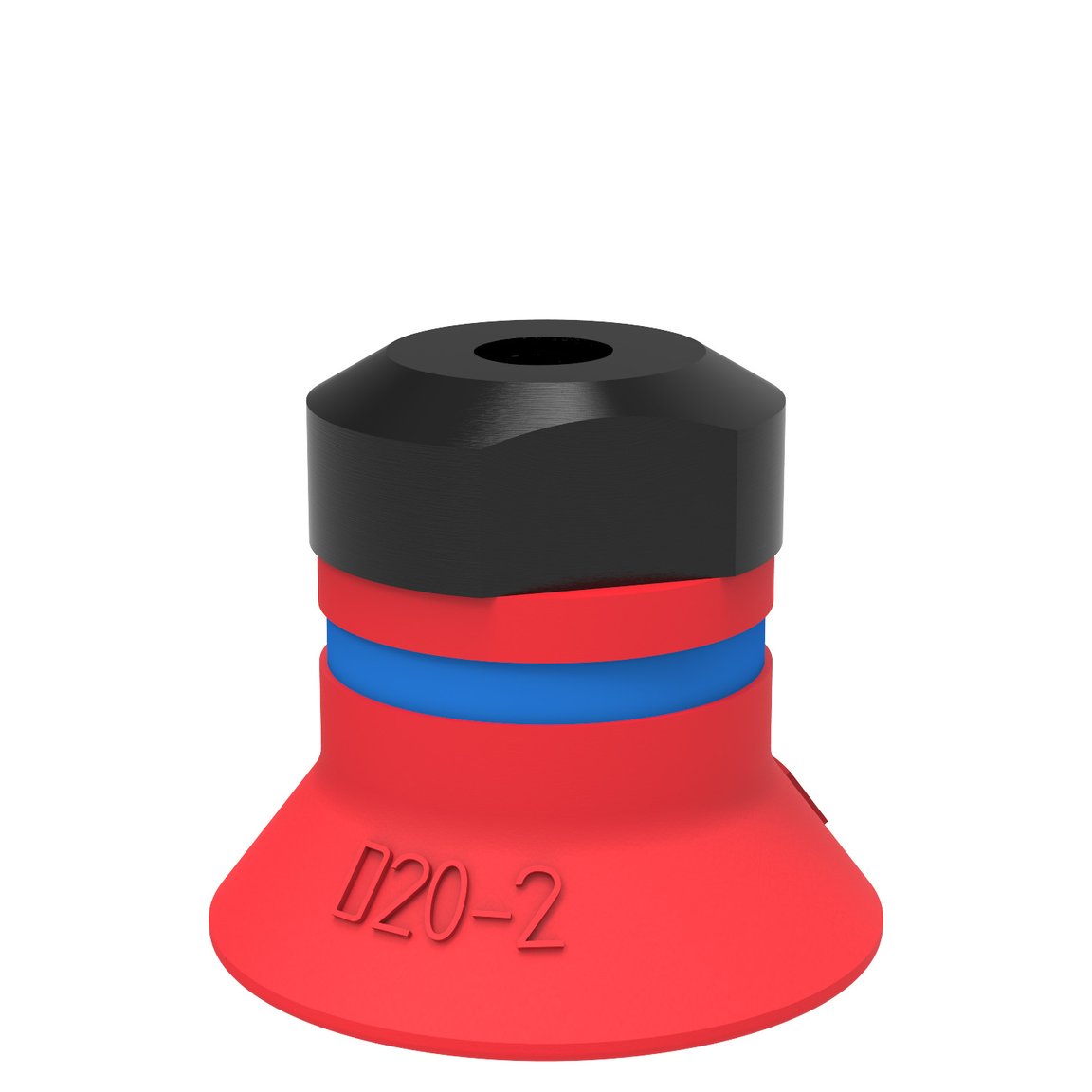 Suction cup D20-2 Silicone, M5 female, with dual flow control valve - 1