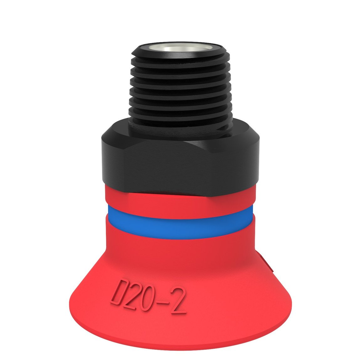 Suction cup D20-2 Silicone, 1/8" NPT male, with dual flow control valve