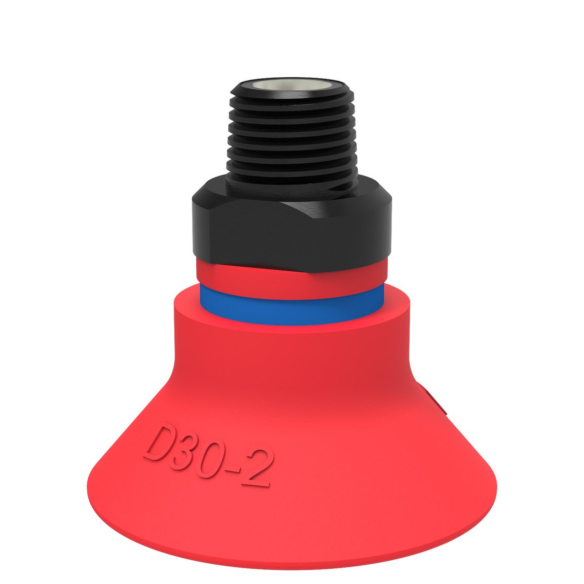 Suction cup D30-2 Silicone, 1/8" NPT male, with dual flow control valve - 1