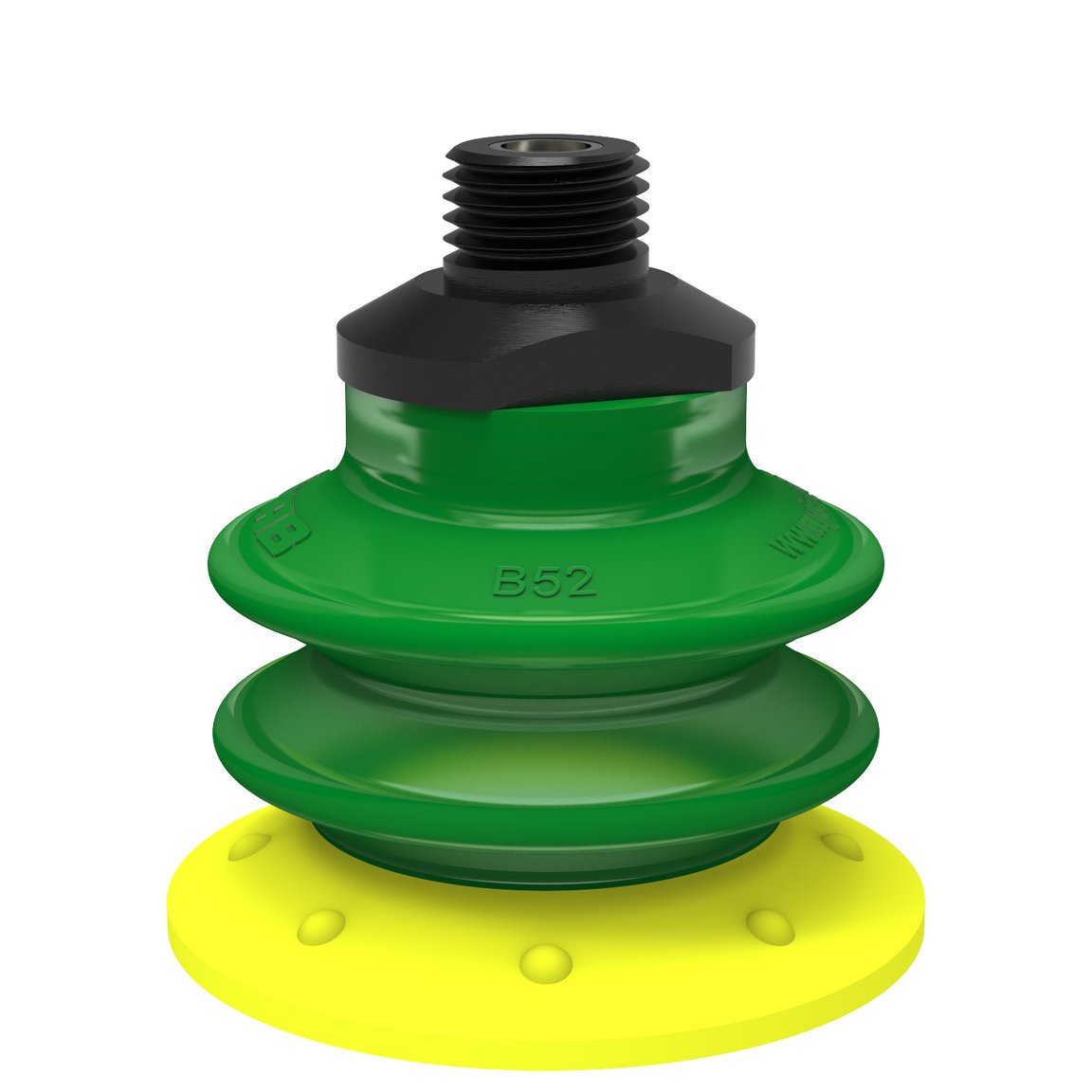Suction cup BX52P Polyurethane 30/60 with filter, 1/4" NPT male, with dual flow control valve - 1